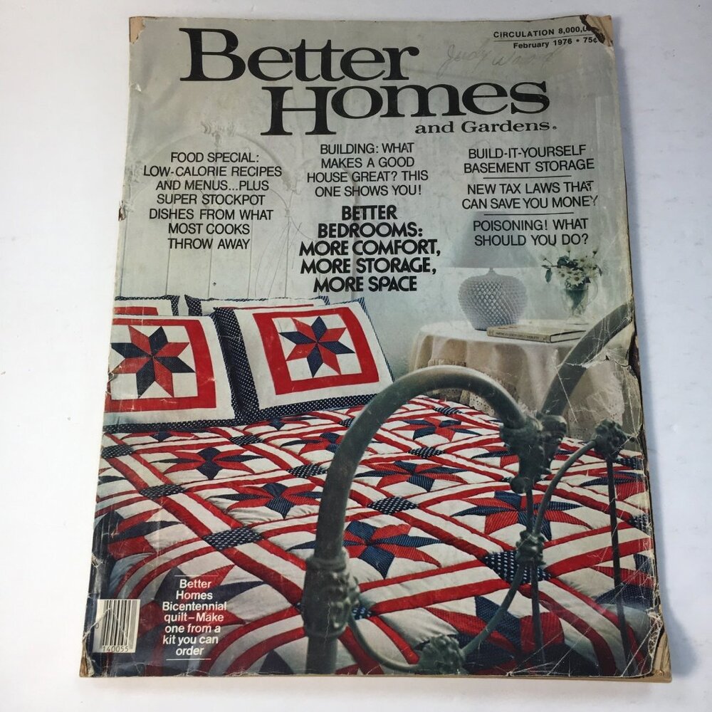 Better Homes & Gardens Magazine February 1978 Bicentennial Quilt Patterns Tips